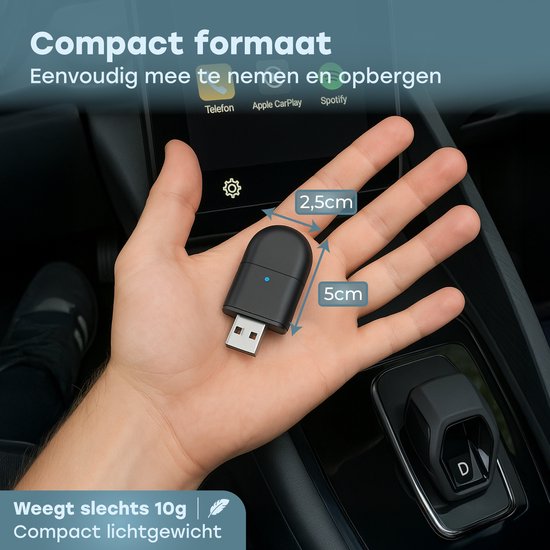 Audyn CarPlay Dongle - USB & USB-C - Geeignet für Android Auto & Carplay - CarPlay Wireless - Auto-Dongle - Drahtlos