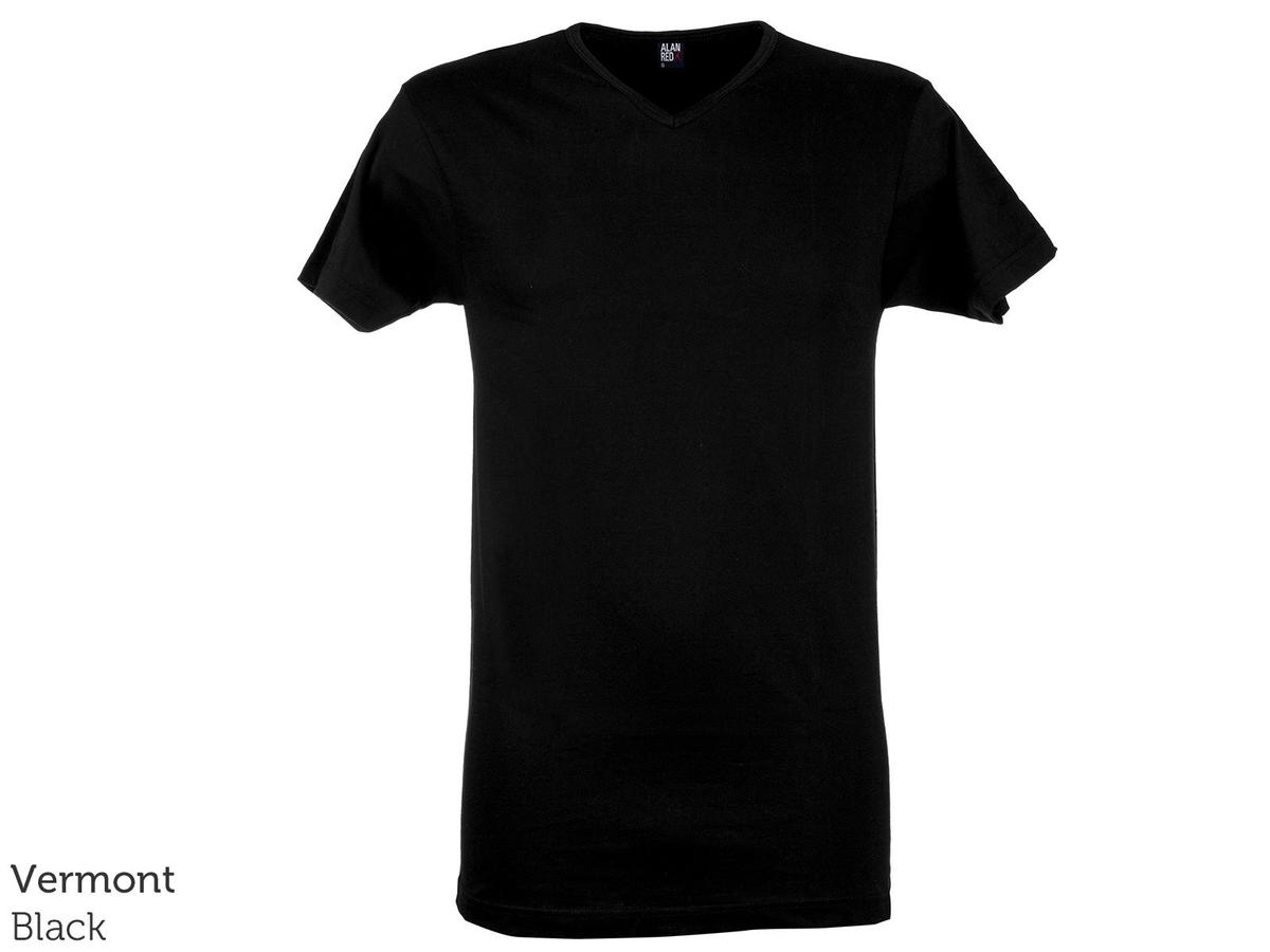 Alan Red Basic T-Shirt – V-Ausschnitt – Größe L – Black Vermont