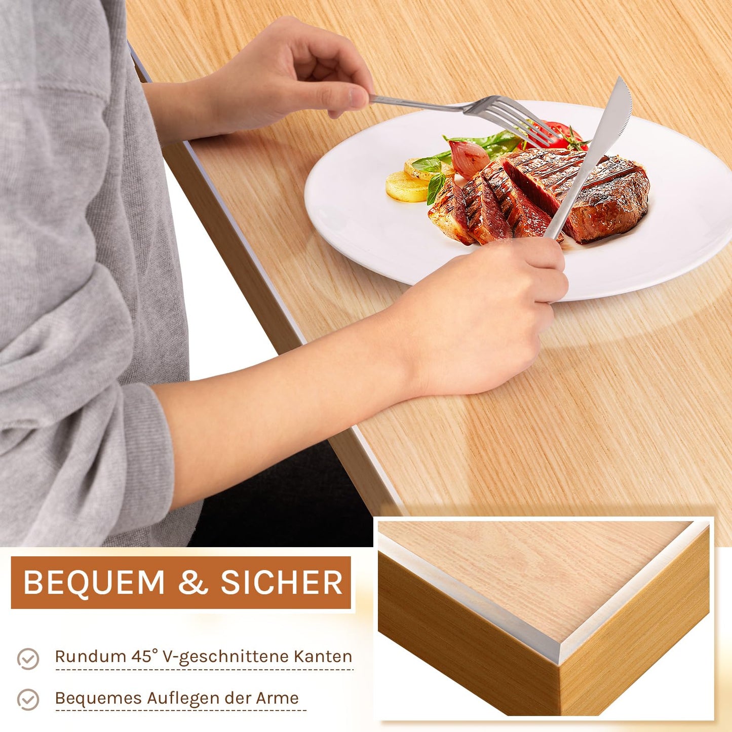 Woltu Tischfolie – 100 x 200 cm – PVC – 2 mm – transparent – abgeschrägte Kante