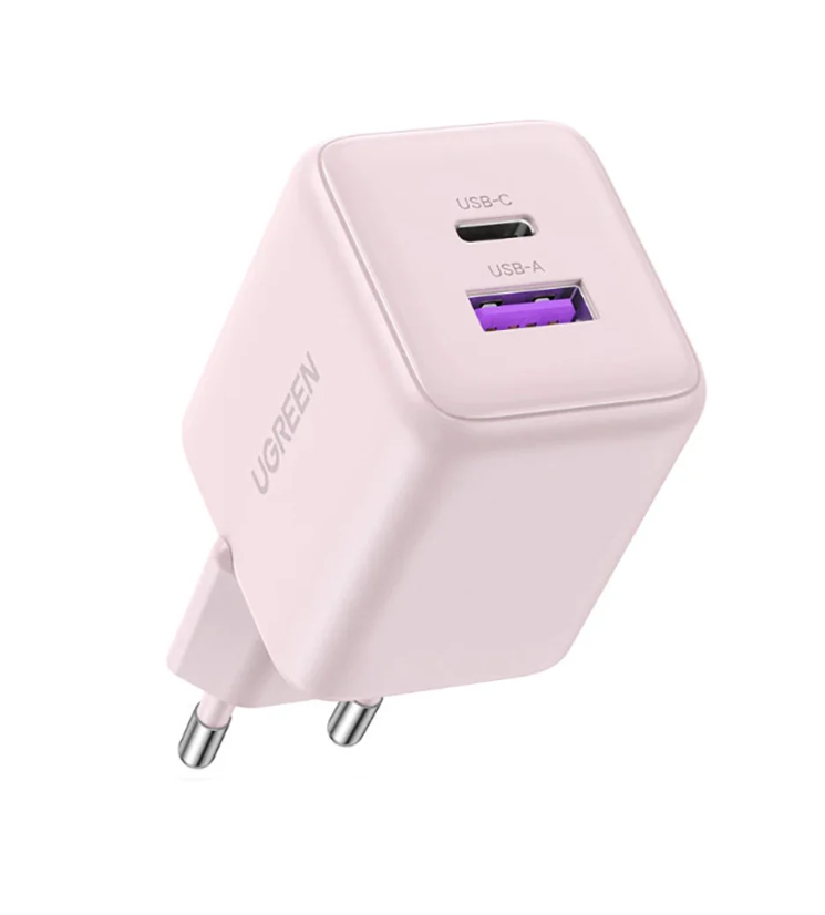 Ugreen X516 GaN-Netzladegerät 30 W – Rosa – USB-A & USB-C