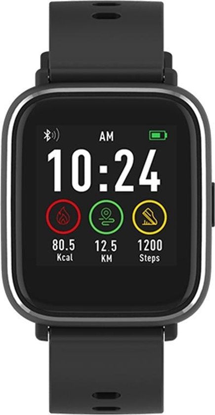 Denver Smartwatch mit Schrittzähler - Sportuhr mit Herzfrequenzmesser und Schlaf-Aktivitäts-Tracker - SW161 - Schwarz