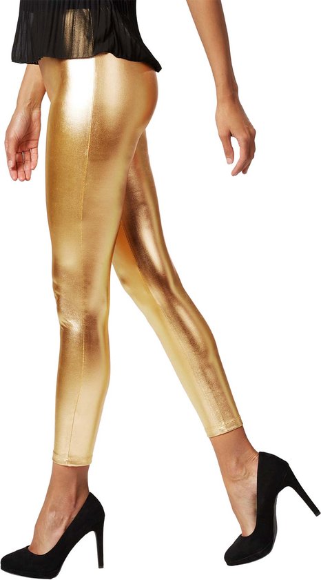 Dressforfun Faschingskostüm Metallic Leggings Gold – Damen – Größe XXL
