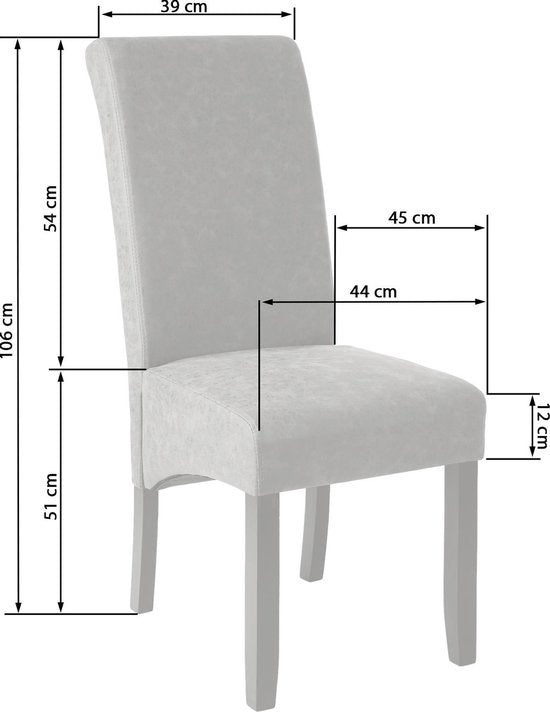 tectake - Esszimmerstühle - 2 Stück - Wildleder-Look braun - 401596
