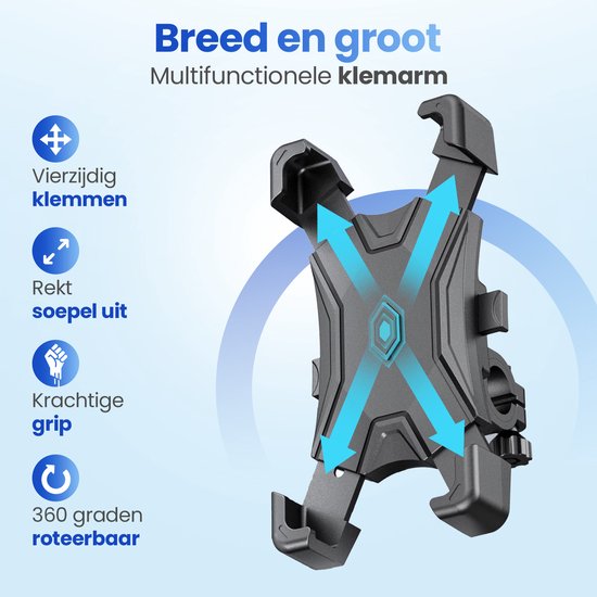 Garpex® Handyhalterung Fahrrad & Motorrad - 360° drehbar - stoßfest - universelle Smartphone-Halterung - Anti-Vibration - wasserfest