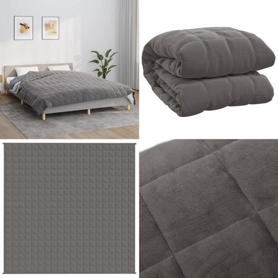 vidaXL – Gewichtsdecke – 200 x 200 cm – 13 kg – Stoff – grau