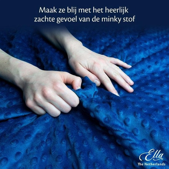 EL-Life - Kinder-Gewichtsdecke 2,4 kg - 90×120 cm – Kuscheldecke mit Gewicht – Inkl. Baumwollbezug in Blau & Grau