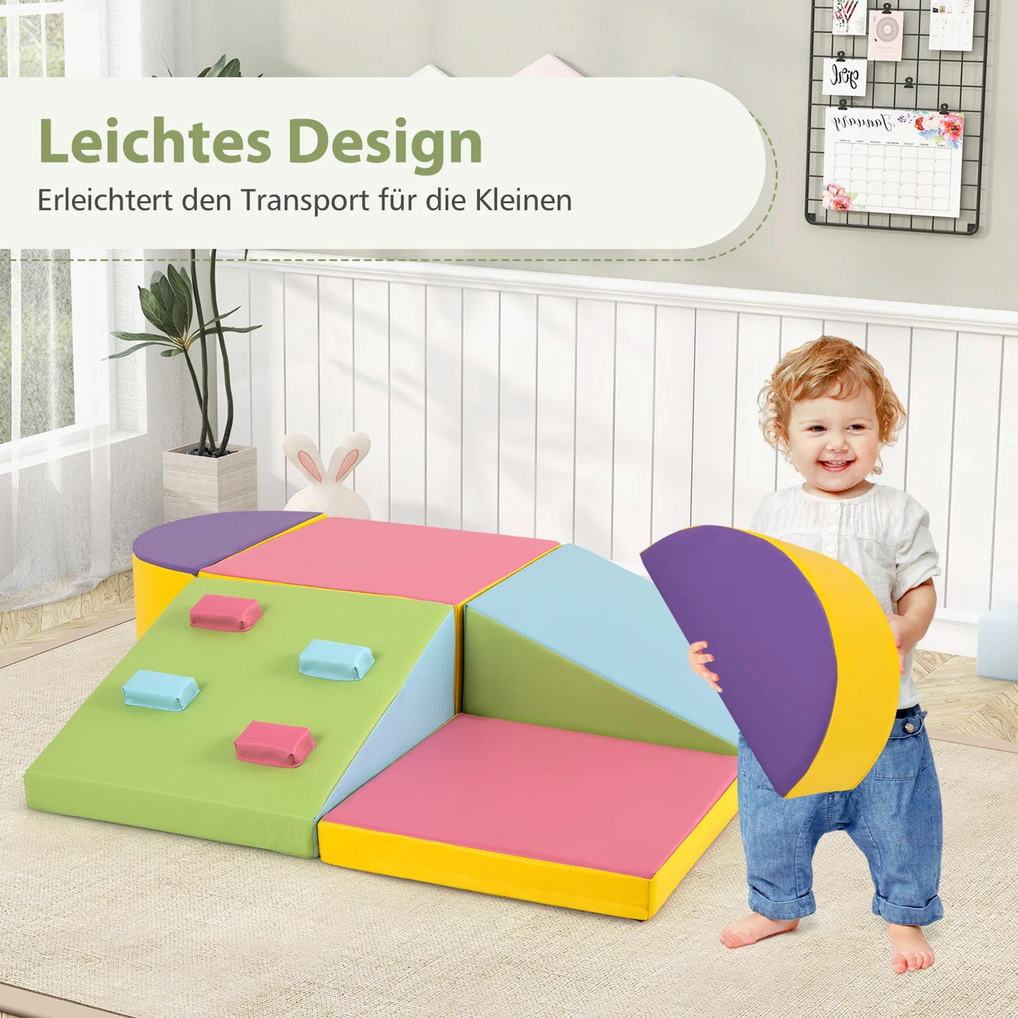 Coast Kletterblöcke aus Schaumstoff, Activity Play Set – Mit Klettverschlüssen und sorgfältigen Nähten sowie leicht zu greifenden Kletterblöcken – Für Spielzimmer und Kindertagesstätten – Buntes Leder und EPE-Schaumstoff