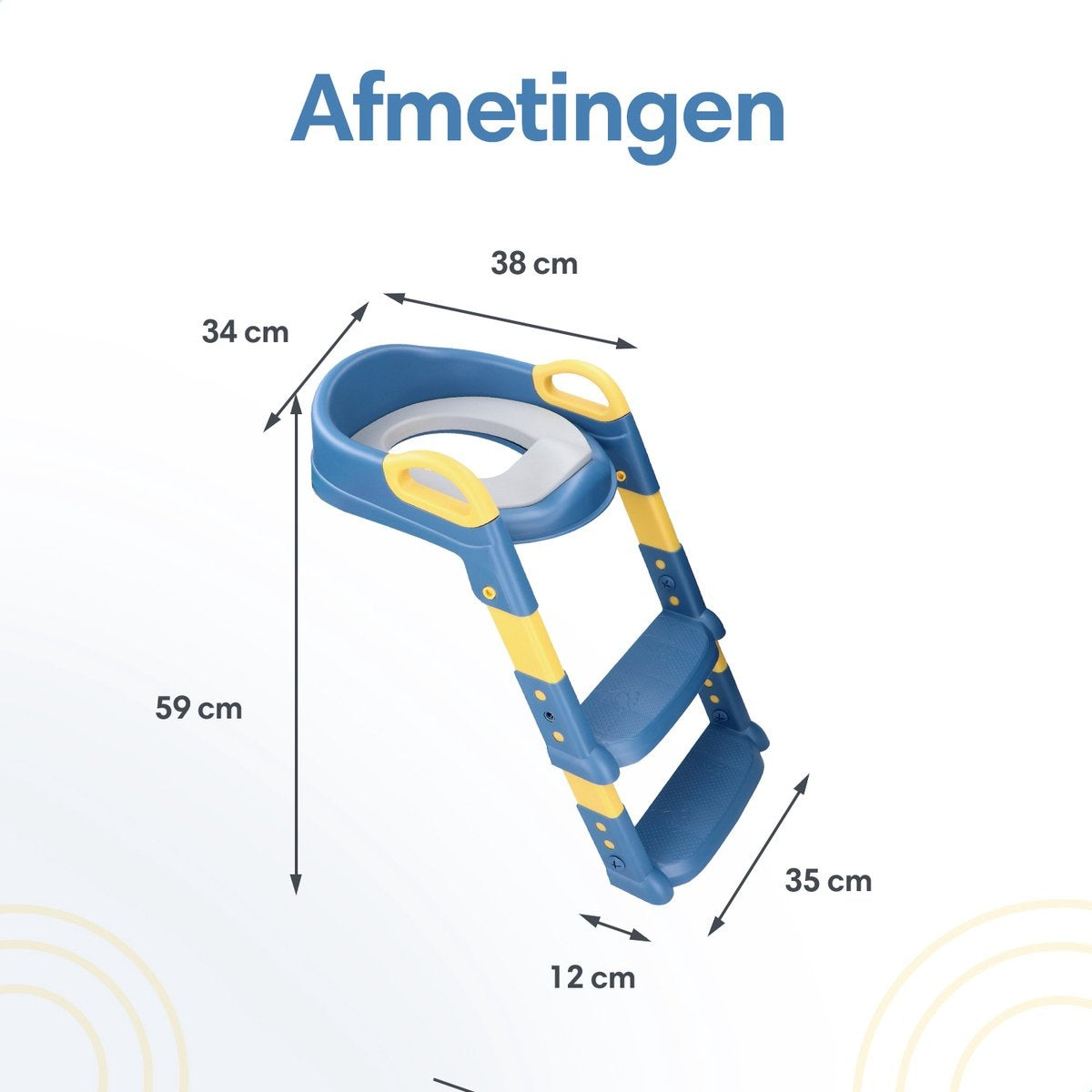 Macx & Macx Toilettenschublade mit Treppe - mit Griffen - faltbar - 2 bis 7 Jahre - blau