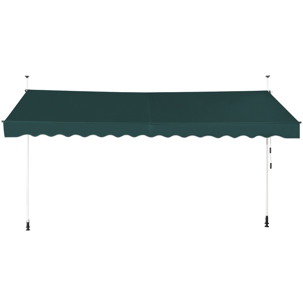 Coast Sunshade 400 cm breit, höhenverstellbar 200-300 cm, grün, Aluminiumrahmen und Oxford-Gewebe