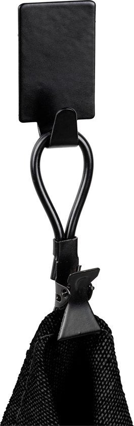 Wenko Wandhaken, rechteckig, 4er-Set – Schwarz – Selbstklebend
