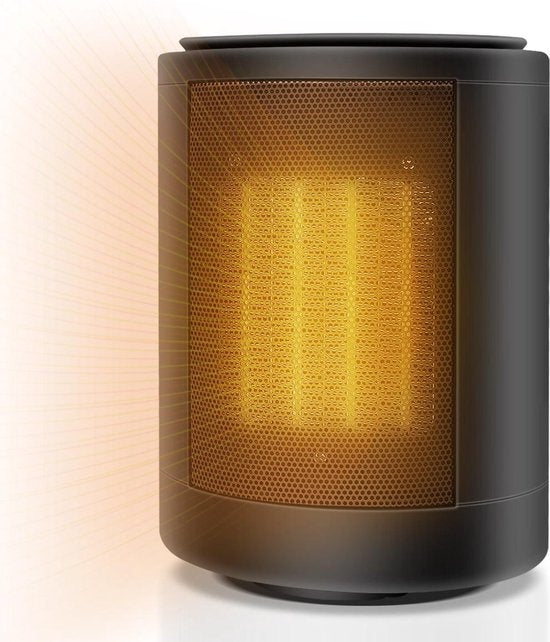 Fuegobird Elektroherd - Kompakter PTC-Keramikherd mit Drehknopf - 1500 Watt - Kippschutz - Tragbar - Schwarz
