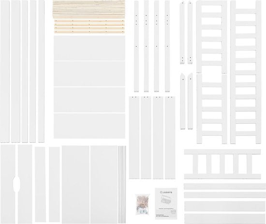 Kinderbett Marli - 90 x 200 cm - Weiß - inkl. Bettkästen