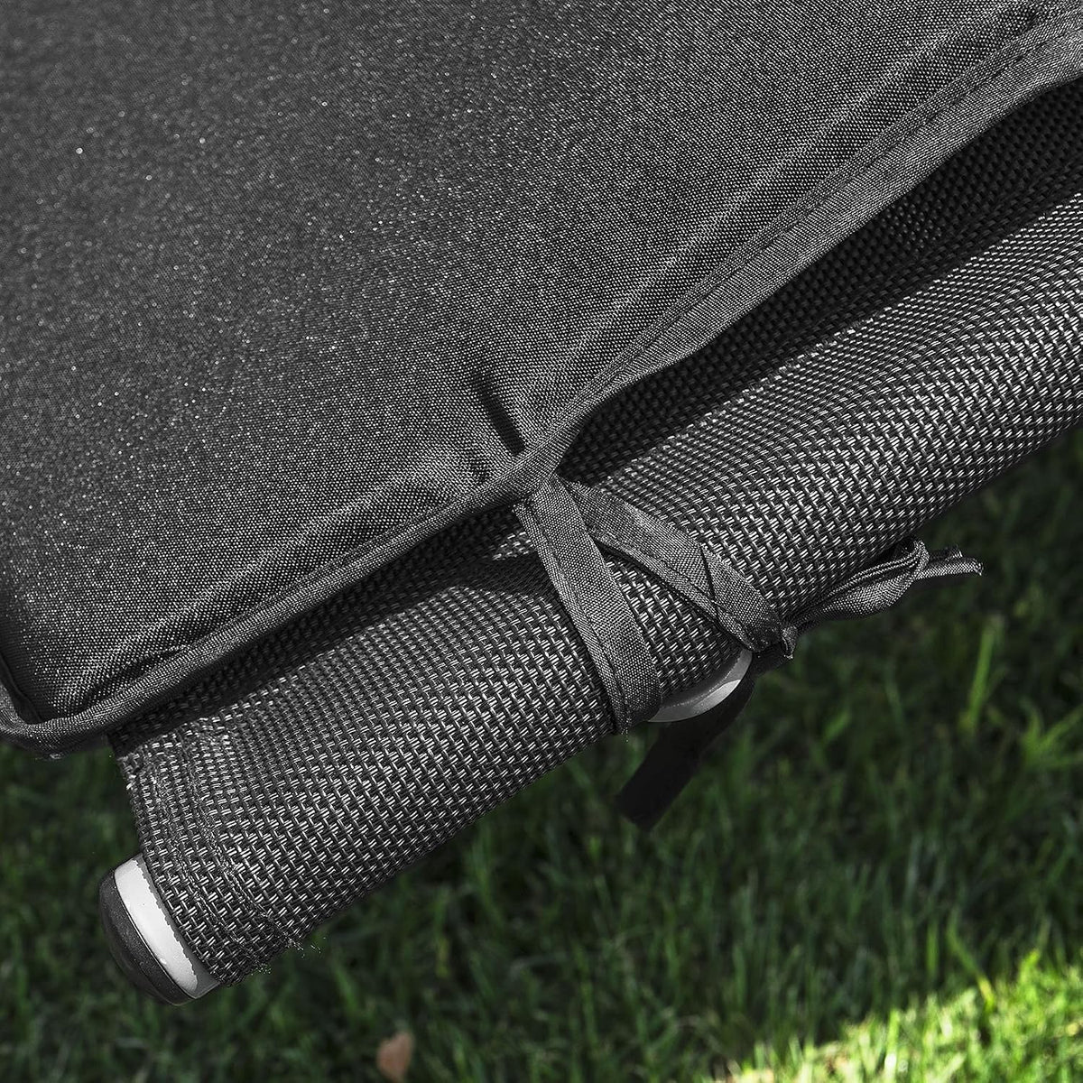 SoBuy OGS28-P02 Liegekissen für Schaukelstuhl – mit Kopfstütze – waschbar – 170 x 50 cm – Schwarz