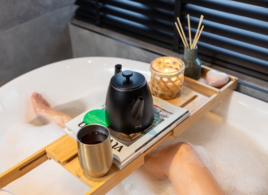 Vaja® Juliette Teekanne mit Filter - Teekanne - Doppelwandig - 1 Liter - Edelstahl Schwarz