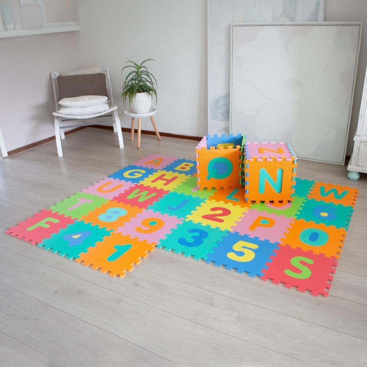 LifeGoods Spielmatte XL - Multicolour - 36-teiliges Puzzle - 180x180 cm