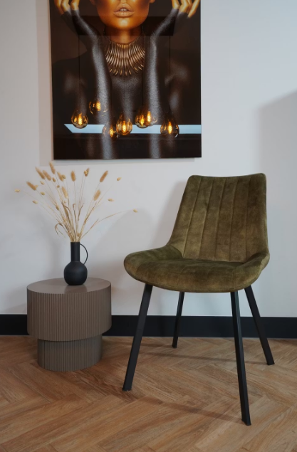 Furniture31 Riva Esszimmerstühle - Duopack - Luxe Velvet - Metallgestell - Grün