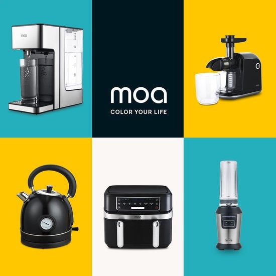 MOA Blender - Blender to Go - Mini-Mixer - 2 600ml Tritan-Behälter - Smoothie-Maker - 800W - Silber - MB10S