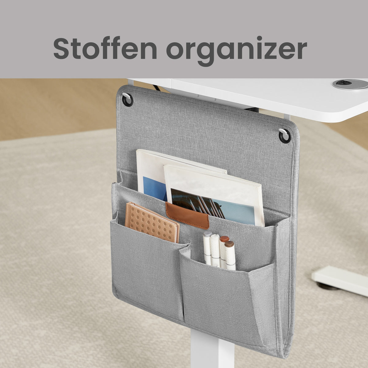 JOYFURNOS Elektrisch höhenverstellbarer Schreibtisch, 180 x 80 cm, stufenlos verstellbar, Speicherfunktion für 4 Höhen, wolkenweiß