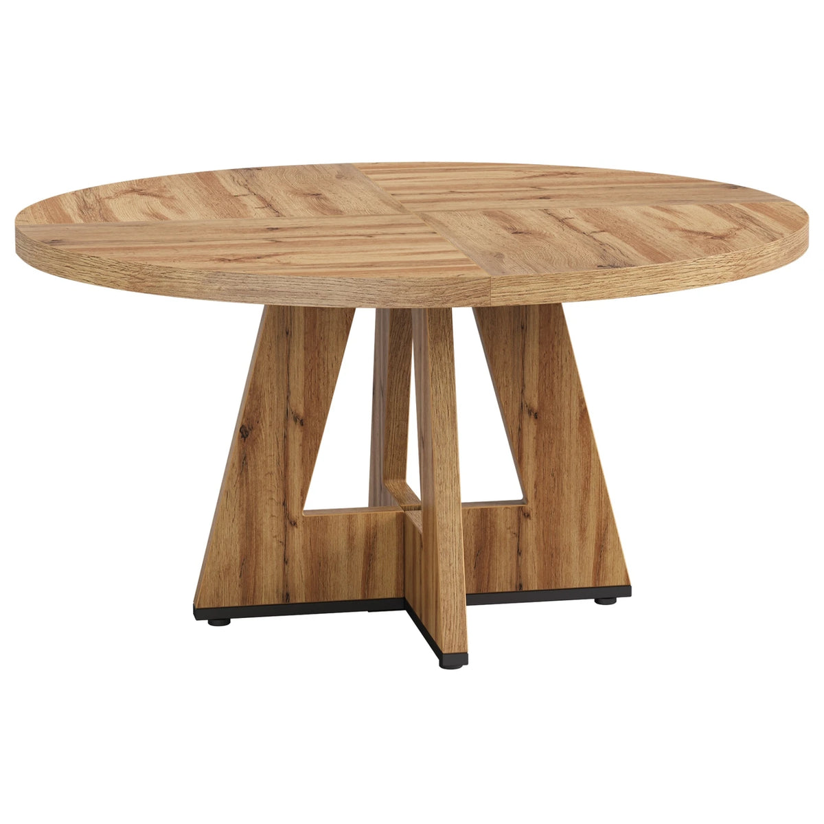 Lantine Runder Esstisch 120 cm – Landhaus-Küchentisch für 4 Personen – Stabiles Metallgestell – Rustikale Optik