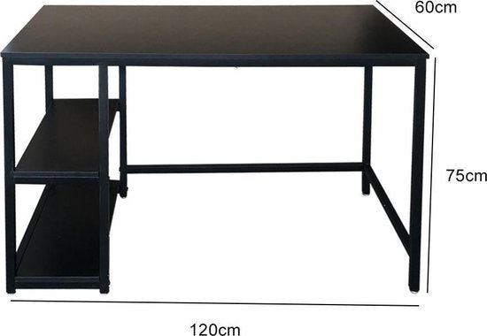 Schreibtisch Tough - Computertisch - Industriedesign - mit Ablagefächern - schwarz