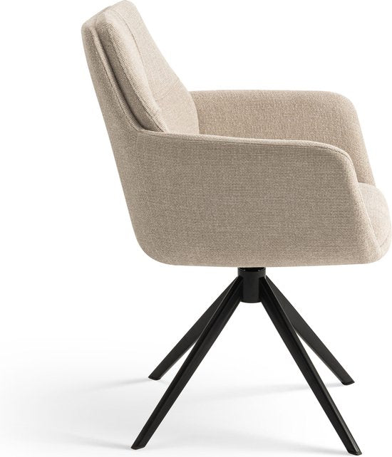 Furnihaus Esszimmer-Drehstuhl Milou mit Armlehne Beige