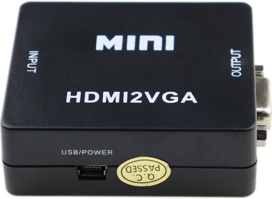 Techvavo® HDMI zu VGA Konverter - HDMI zu VGA Adapter - 1080p Full HD (50/60 Hz) - Video Kabel Adapter - Schwarz