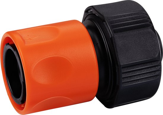 BLACK+DECKER Gartenschlauch Schnellkupplung - 5/8'-3/4' - ⌀16-19 mm - Kunststoff - Schwarz/Orange