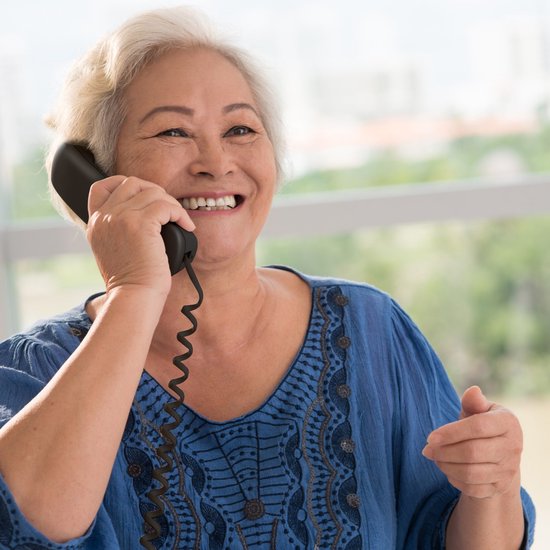 Grundig Seniorentelefon - Haustelefon Senioren große Tasten - Seniorentelefon mit Foto-Hotkeys - Lautsprecher und SOS-Taste - Schwarz