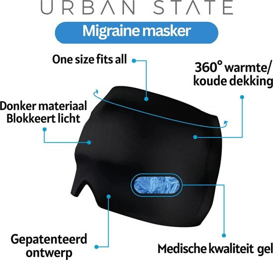 Migräne-Mütze - Anti-Migräne-Maske - Kopfschmerz-Maske - 600 Gramm Heiß/Kalt-Packung