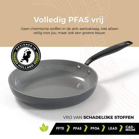 BE Living Essential Bratpfanne - Ø 20 cm - Keramik - PFAS-frei - Induktion - Grau
