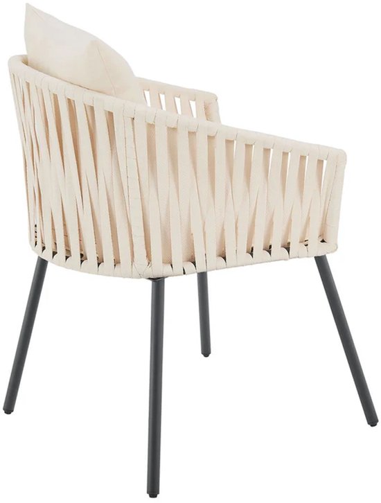 Juskys - Seilstühle - 2er Set - Inkl. Sitz- und Rückenkissen - Beige