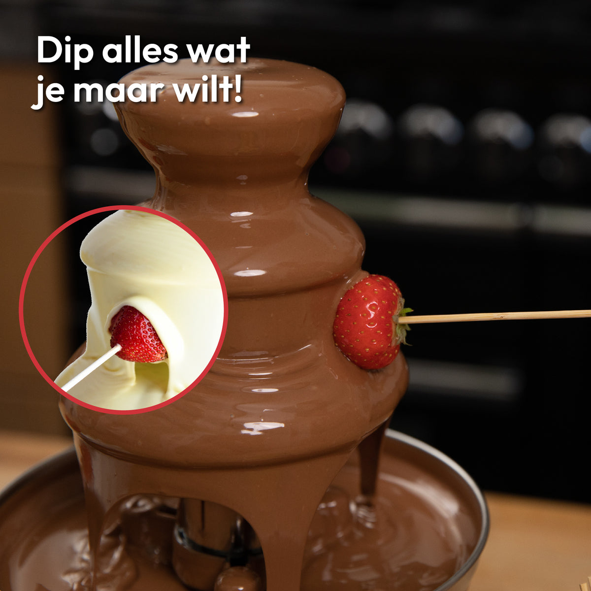 Gadgy - Schokoladenbrunnen - Schokoladenfondue - Einfache Reinigung - 90 Watt - Rot