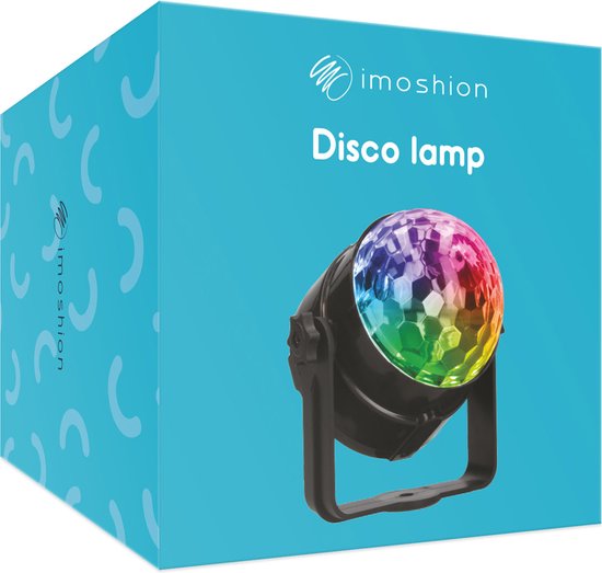 iMoshion Discolamp - Musikgesteuerte LED-Discokugel mit Fernbedienung - 1W - 8,5 x 8,5 x 9,2 cm - Schwarz