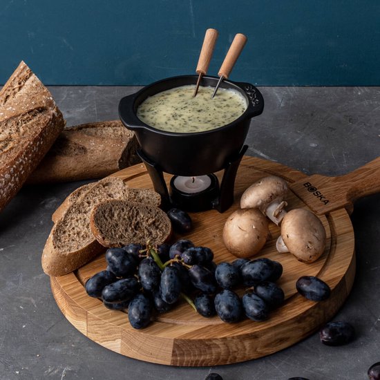 Boska Fondueset Party Mini - Fonduepfanne - Für Käsefondue & Sauce - Schwarz - 300 ml