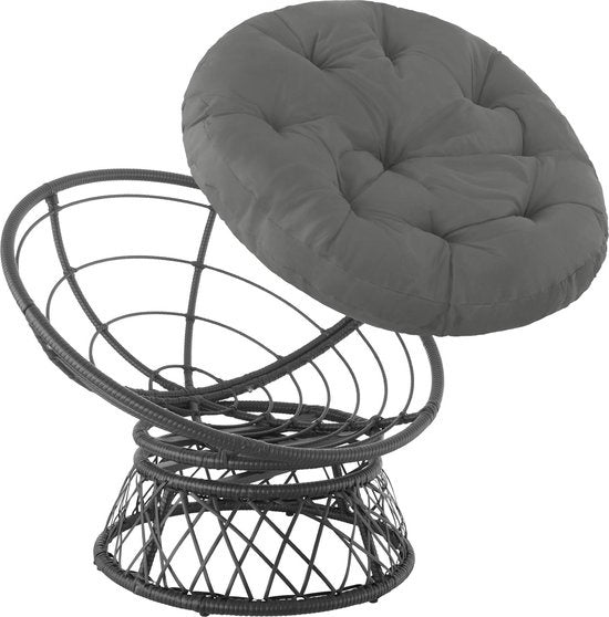 tectake - Ratan fauteuil Gargano zwart - 403552