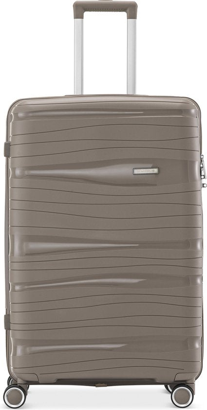 SKYCASES Travelin' Charm - 28-inch großer Reisekoffer - Zahlenschloss - 41x24x69 cm - 98L - Leicht, wasserdicht & langlebig - Champagner