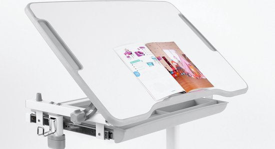 VDD Gaming Kinderschreibtisch mit Schreibtischstuhl - Höhenverstellbar von 54 cm bis 76 cm - Mit Stauraum - Weiß