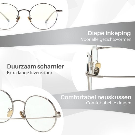 LC Eyewear Computerbrille - Blaulichtbrille - Displaybrille - Metall - Unisex - Silber