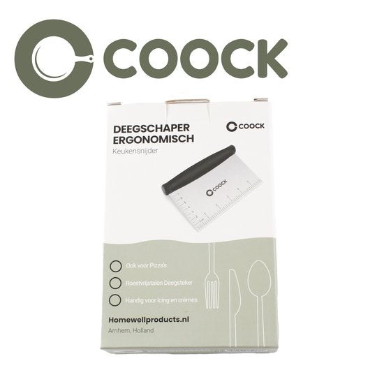 COOCK - Ergonomischer Teigschneider aus Edelstahl - Teigschaber - Pizzamesser - Gemüseschneider - Kuchen- und Tortenschaber