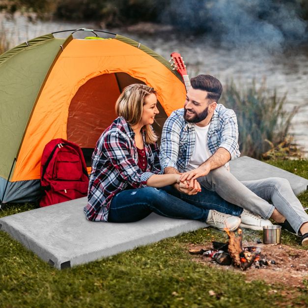 Coast Campingmatte - Memory-Schaum - aufrollbar - 183 x 63 x 7 cm - Grau
