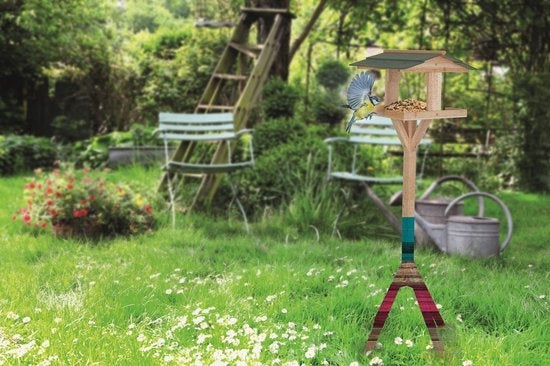 Lifetime Garden - Vogelhaus auf Stange - 115 x 35 x 35 CM - Schützt Vogelfutter vor Sonne und Regen - für Garten und Balkon