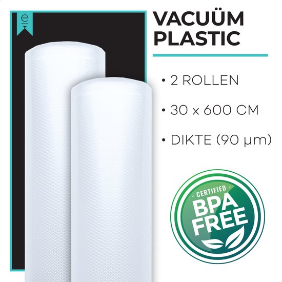 Vakuum-Rollen - Vakuumbeutel Lebensmittel - Vakuumbeutel - Sous Vide Beutel - Geprägt - BPA-frei - 30x600 cm - 2 Stück