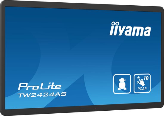 iiyama TW2424AS-B1 Digital Signage-Flachbildschirm 60,5 cm (23,8") WLAN 250 cd/m² 4K Ultra HD Schwarz Touchscreen Prozessortyp Android 24/7