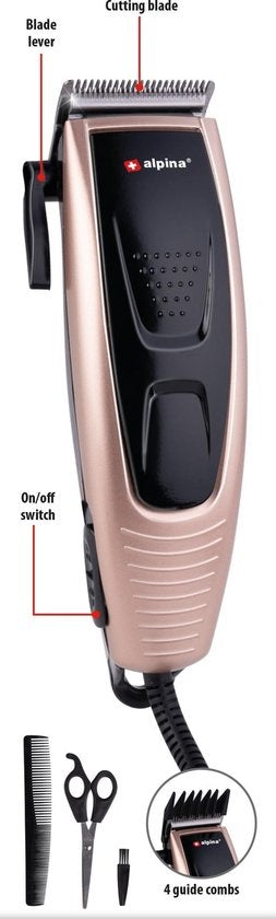 alpina Trimmer Set Haartrimmer - Bartschneider - 4 Kämme - 8 Zubehör