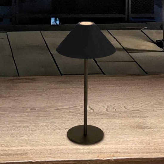 Steinhauer Tischleuchte Ancilla - schwarz - Metall - 15 cm - eingebautes LED-Modul - 3353ZW