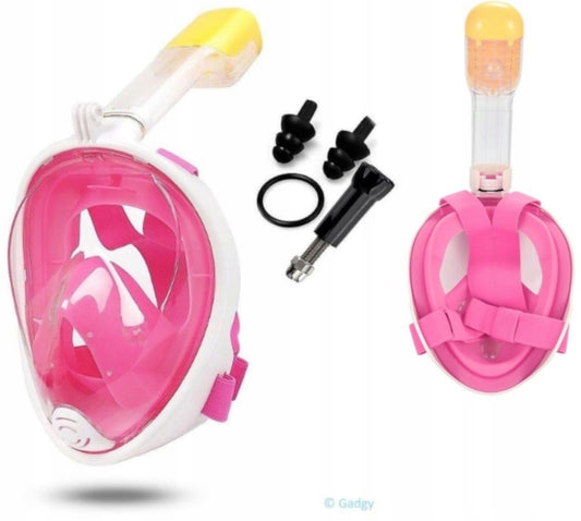 Gadgy Tauchmaske Full Face Kids - Maske mit Schnorchel - Schnorchelset Kids - Schnorchelmaske - Pink