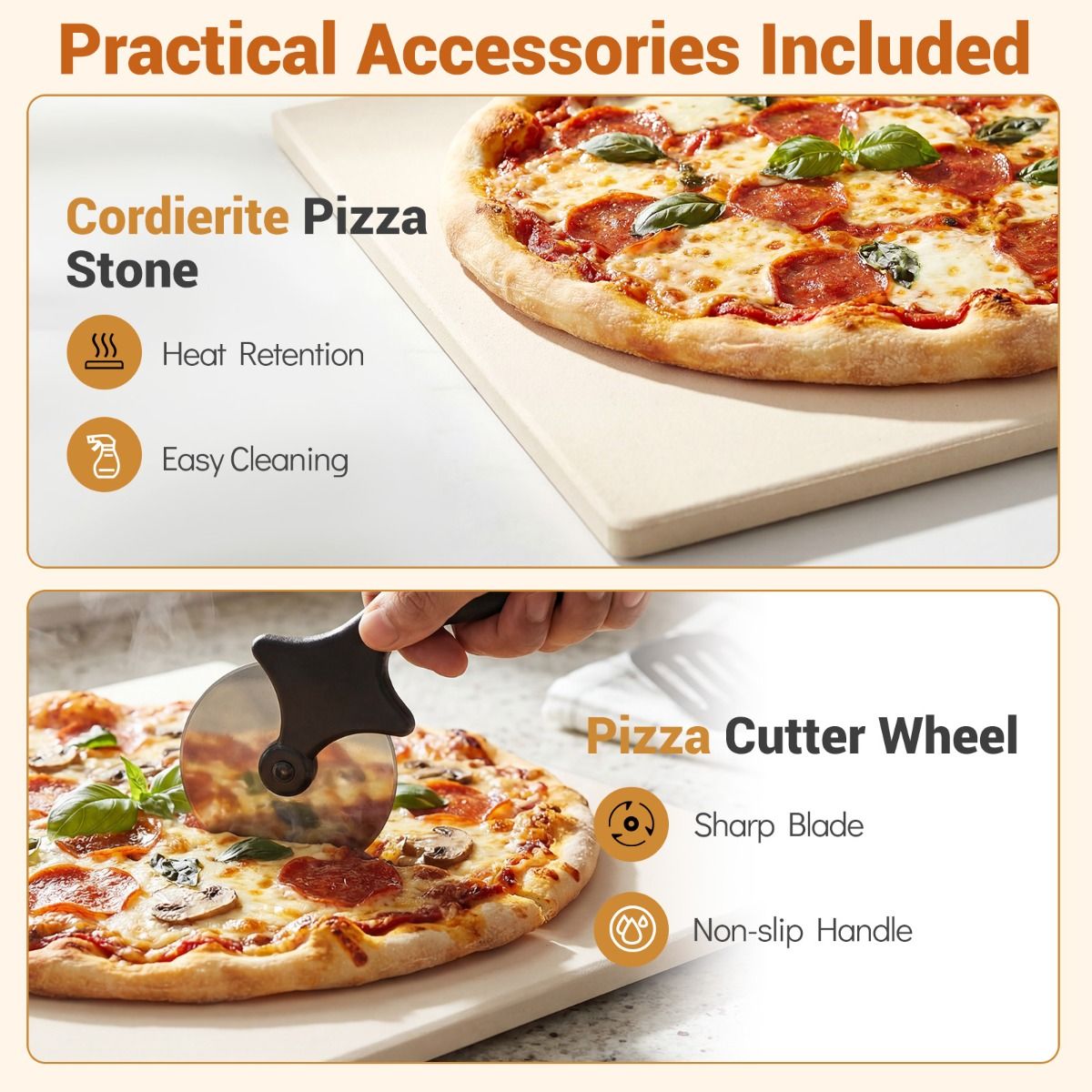Coast Elektrischer Pizzaofen – Tischmodell mit 6 Voreinstellungen – Für Pizzen bis zu 30 cm – Schwarz