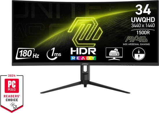MSI MAG 342CQR E2 – Ultra-Wide-QHD-Gaming-Monitor mit gebogenem Bildschirm – 180 Hz – 34 Zoll