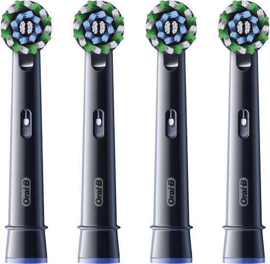 Oral-B Cross Action Pro – Aufsteckbürsten – Mit CleanMaximiser-Technologie – Schwarz – 4 Stück