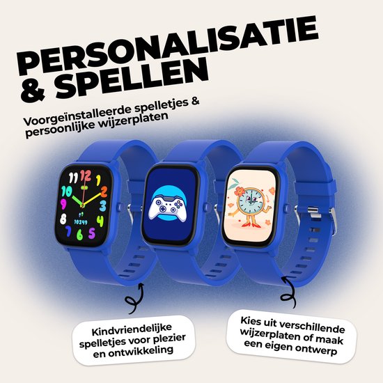 Denver Smartwatch für Kinder – Anrufe/SMS/WhatsApp – Für Android & iOS – Schrittzähler – Schlafaktivitätsmessung – Herzfrequenz, Blutdruckmessung, Sportmodus – SWK120BU